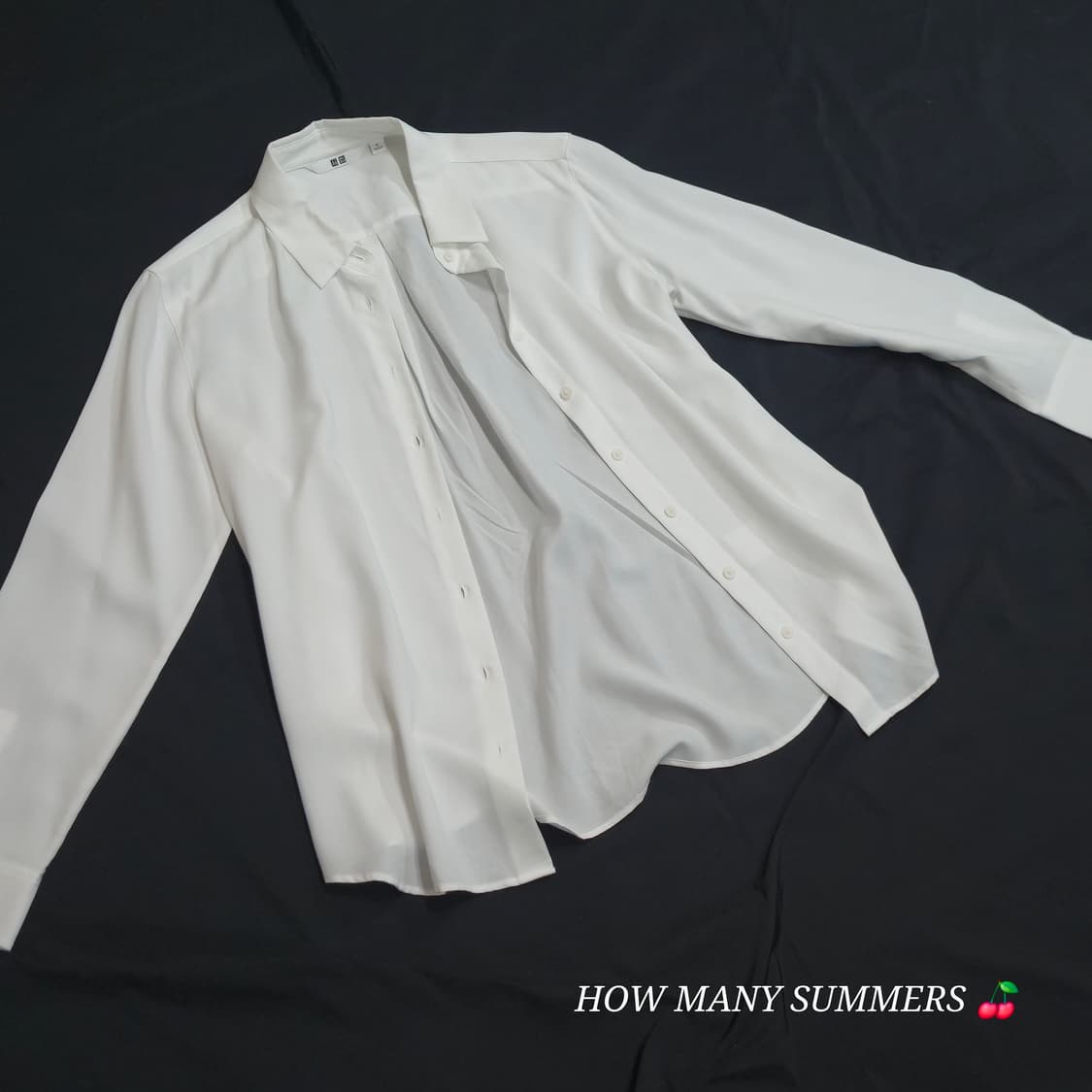 유니클로 여성 레이온 긴팔 셔츠 S 화이트 부드러운 소재 기본 블라우스
 상품이미지2