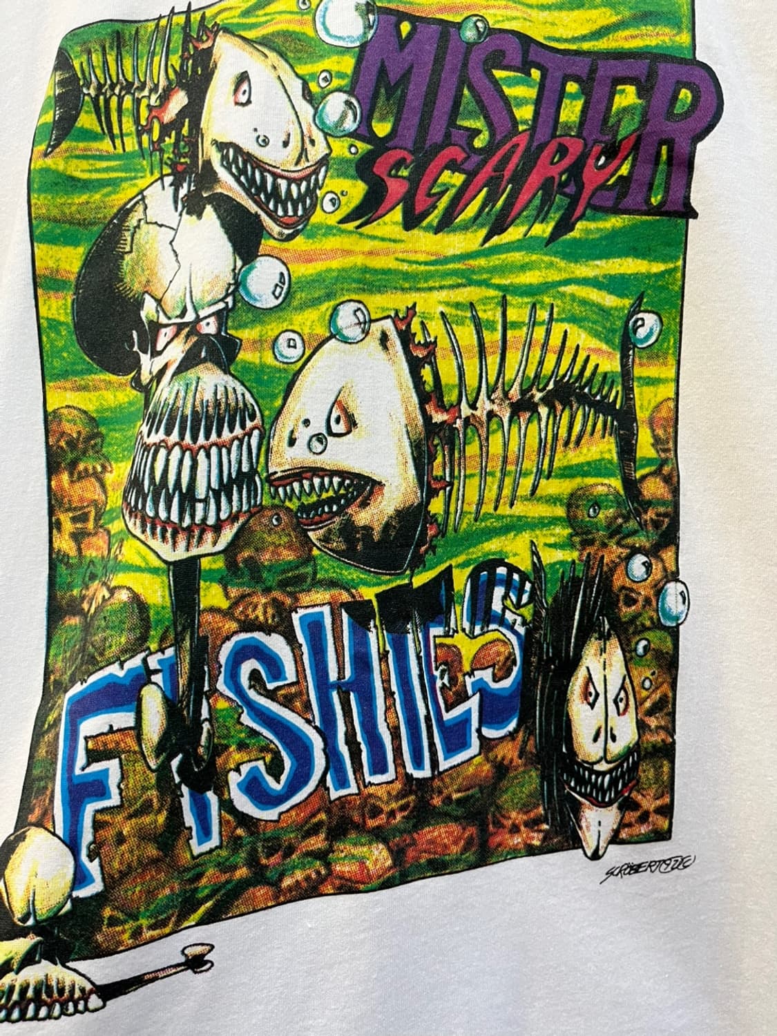90s MISTER SCARY FISHIES Tee Made in USA 상품이미지2