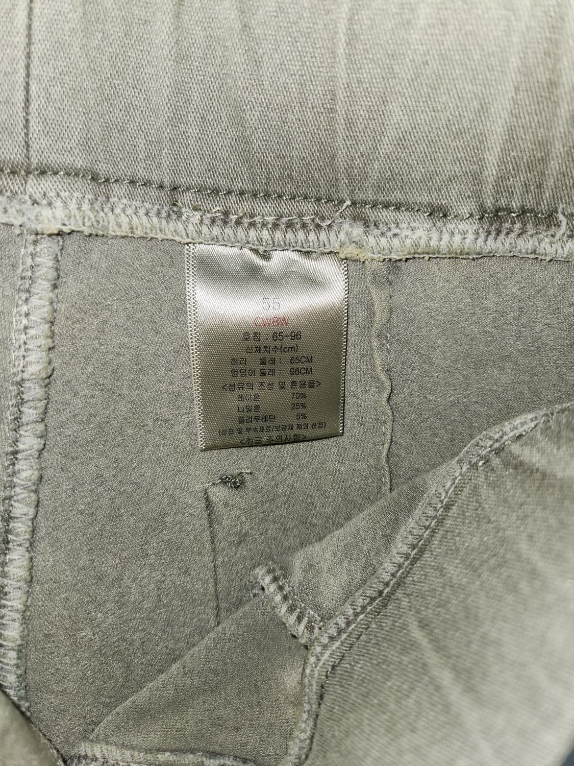 새옷)카키색 밴딩 면바지 여성용 55 상품이미지4