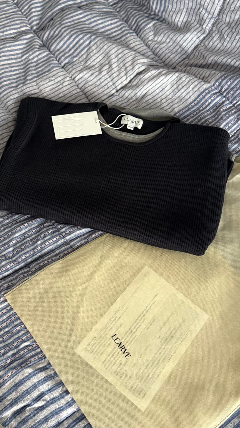 르아브 더블 레이어드 니트 네이비 L 새제품 상품이미지2