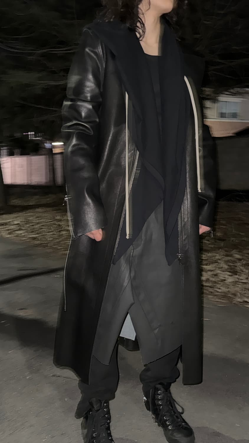 릭오웬스 클라우드 레더 롱코트 상품이미지1