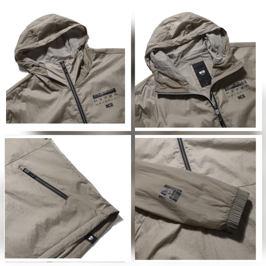 (새제품)K2 아노락 바람막이 자켓 공용(블랙,베이지M,L,XL) 상품이미지8