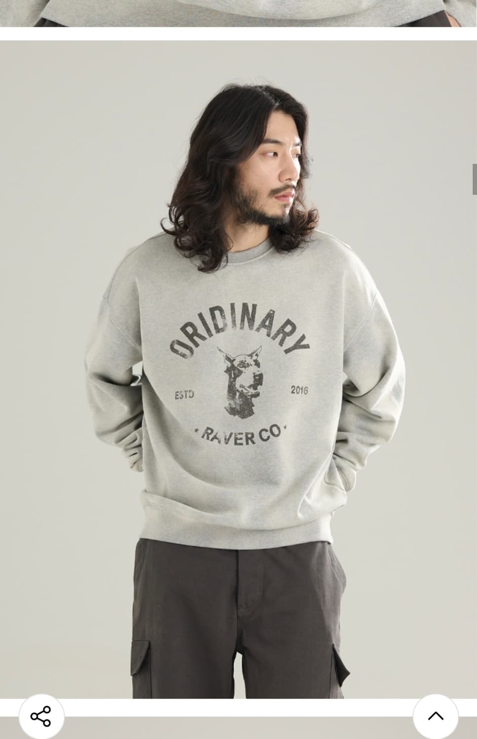 레이버코 그레이 맨투맨 새상품 상품이미지3