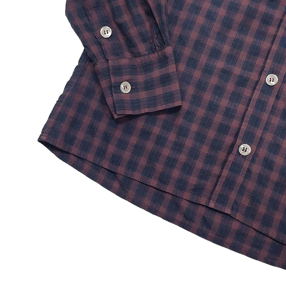 (A.P.C.) 아페쎄 톤다운 차이나 카라 코튼 체크 셔츠 xs 상품이미지4