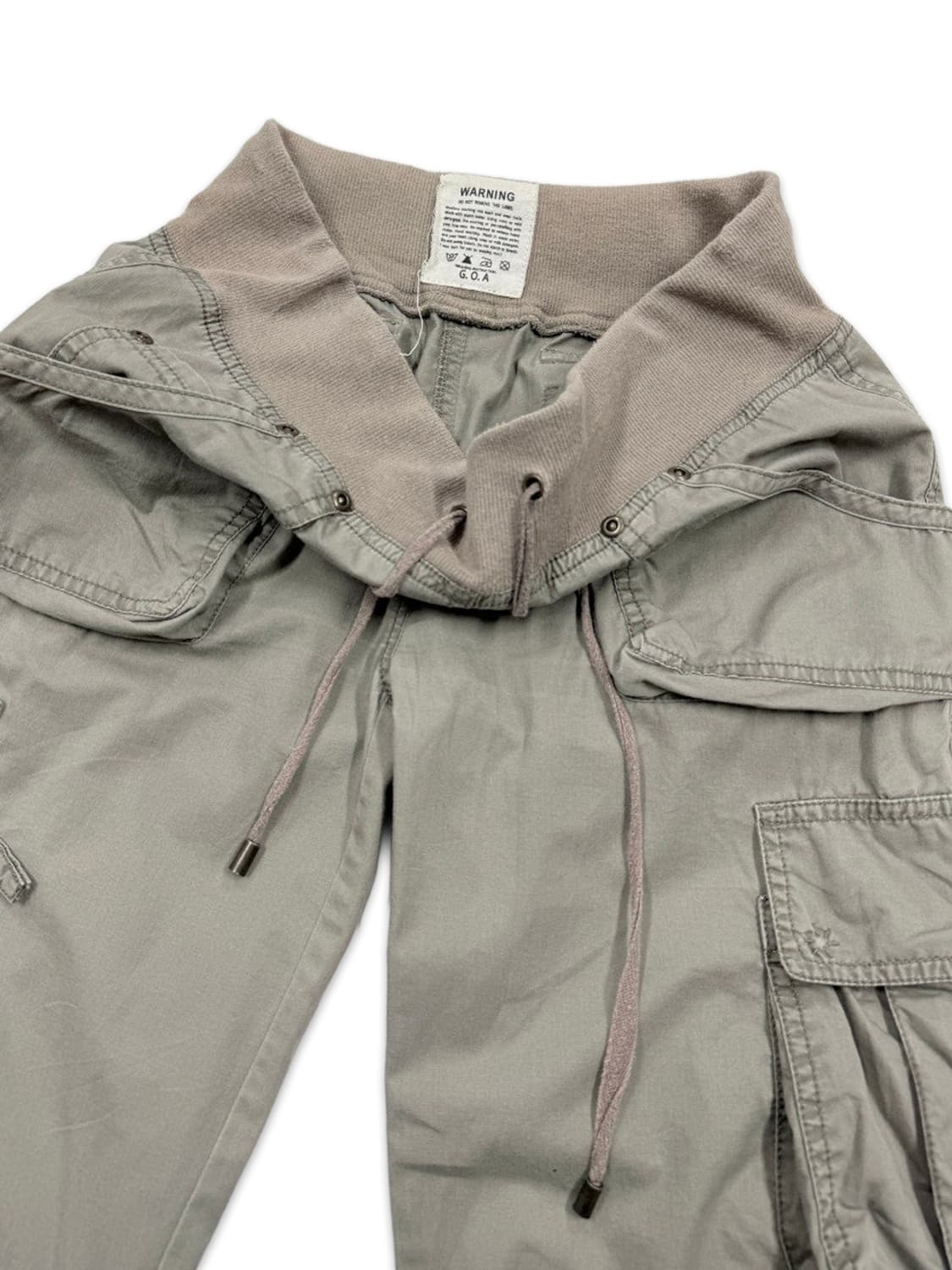 빈티지 00‘s 포켓 디테일 카키 그레이 카고 팬츠 상품이미지5