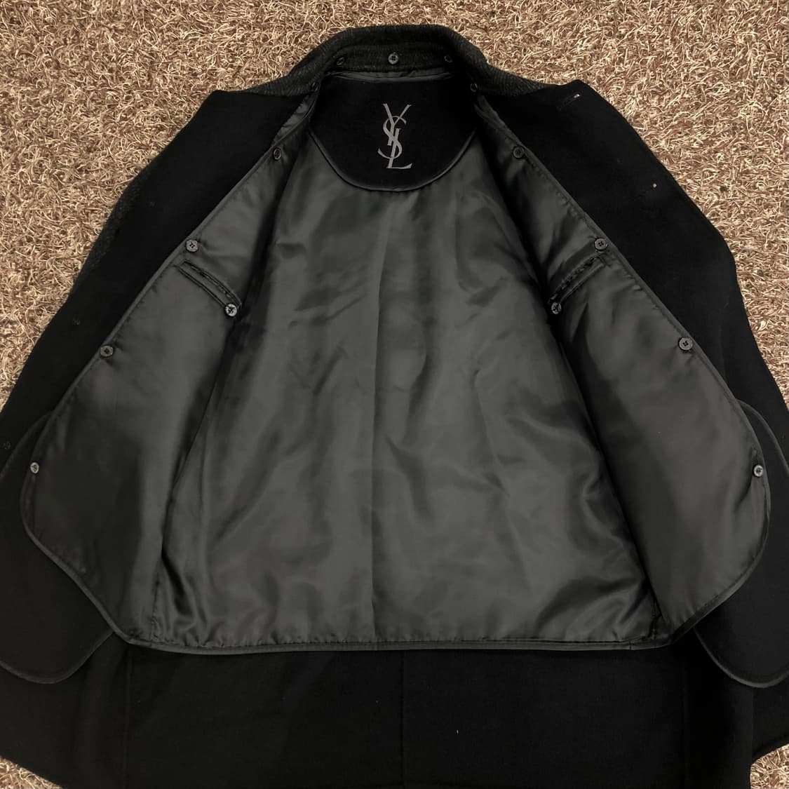 입생로랑 아카이브 울 해링본 미니멀 코트 상품이미지3