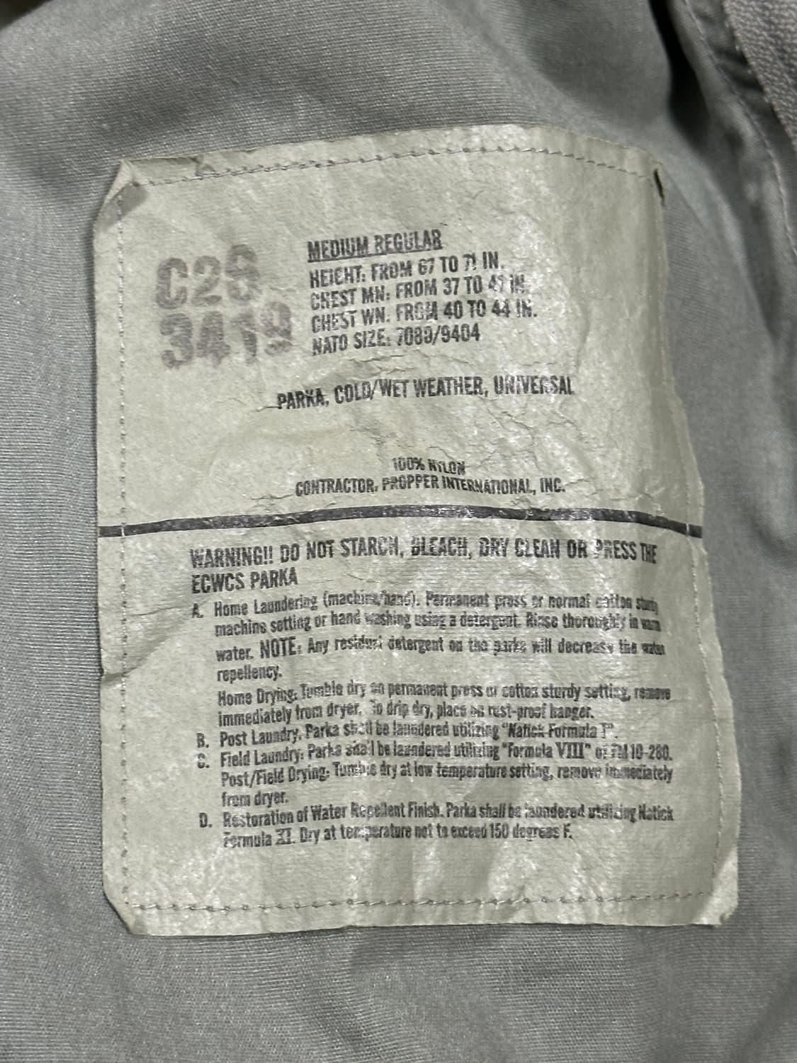 미군 프로퍼 2세대 acu 고어텍스 파카 M 상품이미지3