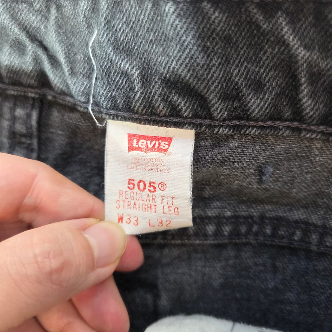 [W33L32]90s 리바이스 USA 505 블랙 데님 팬츠 상품이미지4