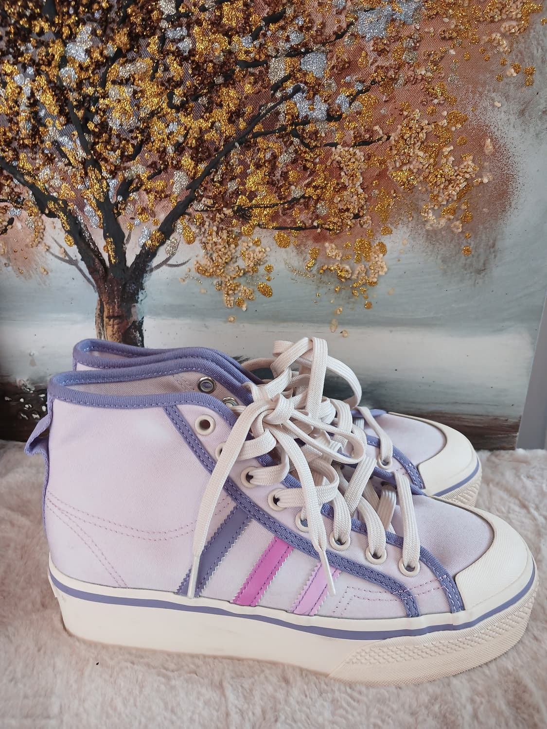 아디다스 정품 여성 하이탑 스니커즈 235 사이즈 (뒷면 높이 14) 상품이미지4