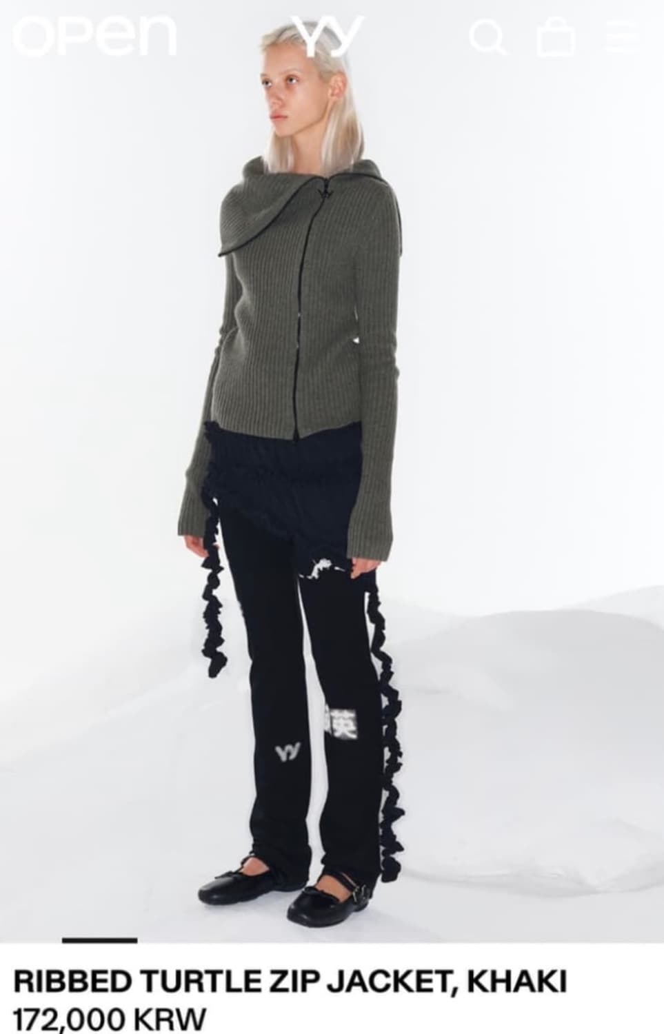 Open yy ribbed turtle zip jacket  상품이미지2
