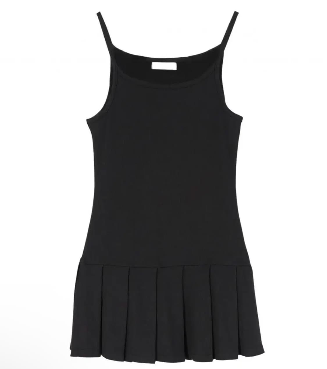 온스카 플리츠 미니 원피스 블랙 상품이미지1