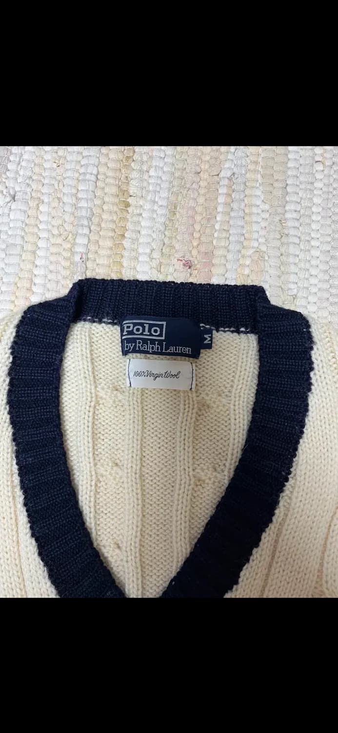 폴로 랄프로렌 버진울 브이넥 니트(M) 상품이미지3