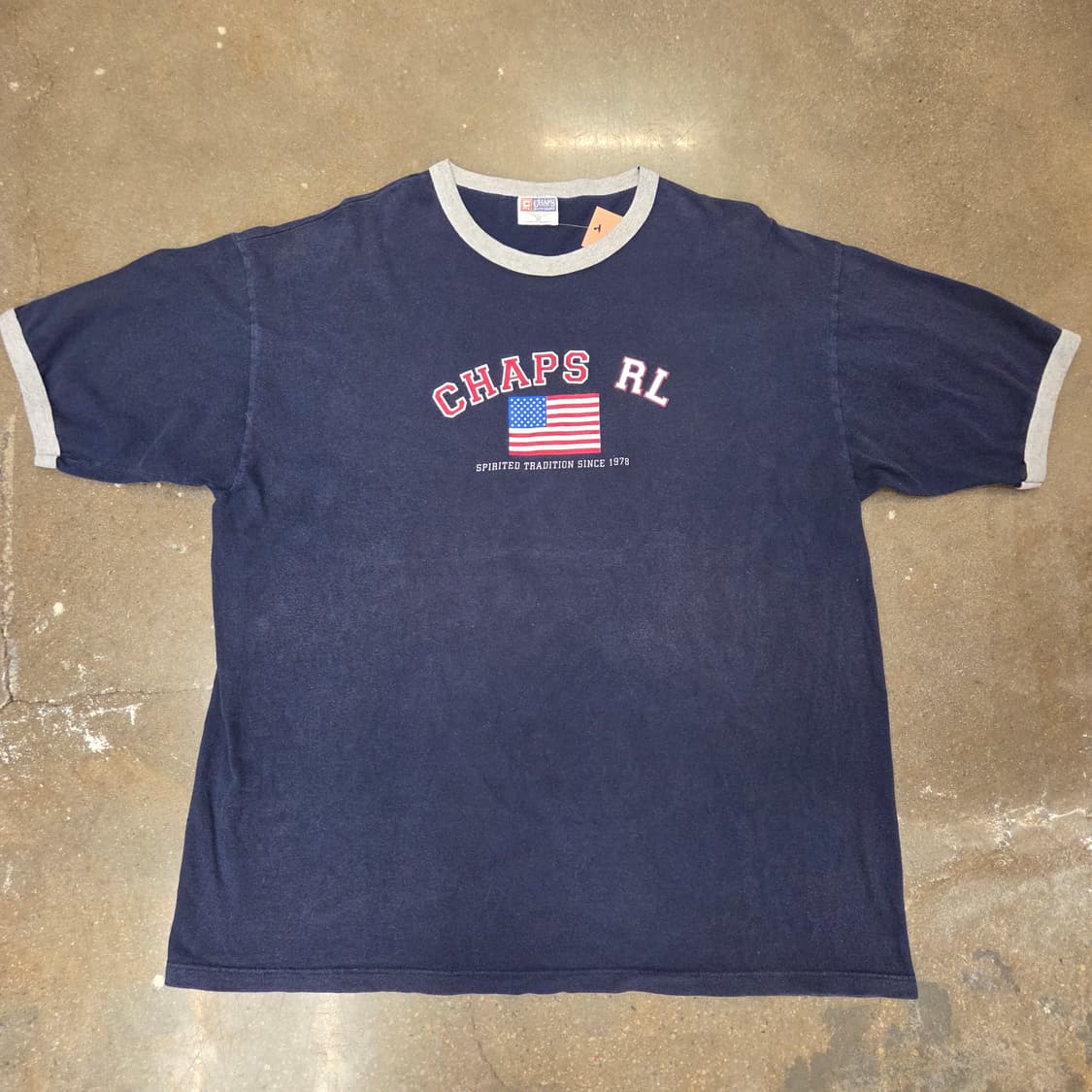 90s 챕스 랄프로렌 Made in USA 링거티 반팔티 상품이미지1
