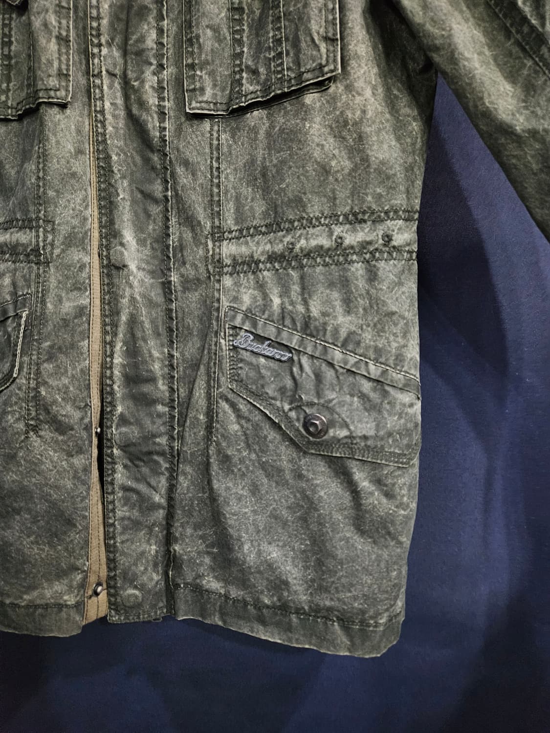 버커루 카키 남성 슬림핏 100 빈티지 야상자켓  상품이미지6