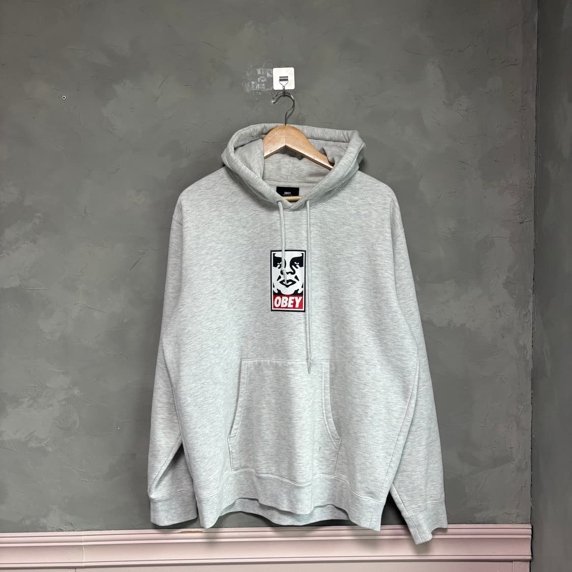 오베이 아이콘 빅페이스 후드 멜란지 그레이 상품이미지1