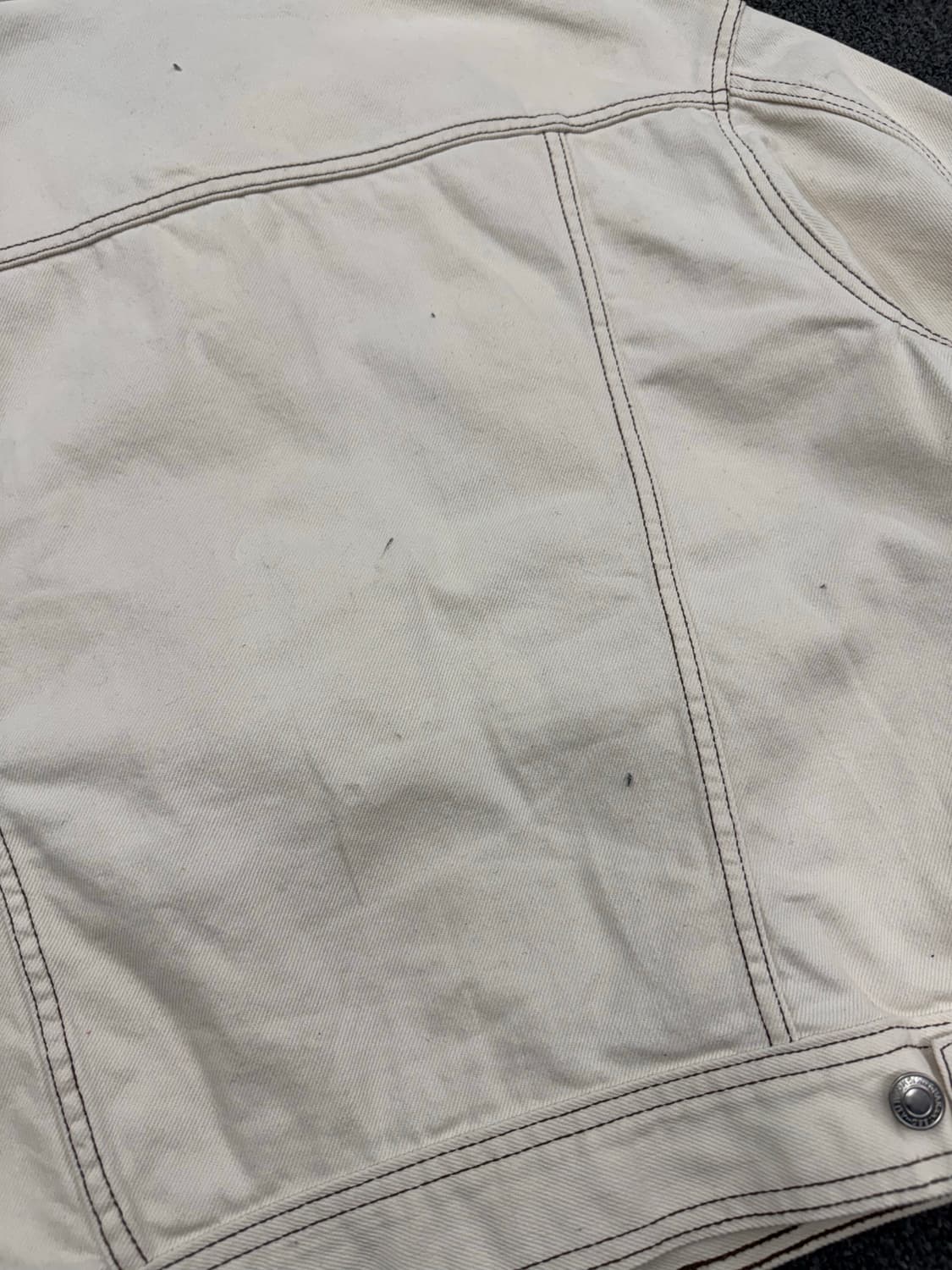 OS)Japanese vintage 아이보리 스티치 데님자켓 상품이미지5