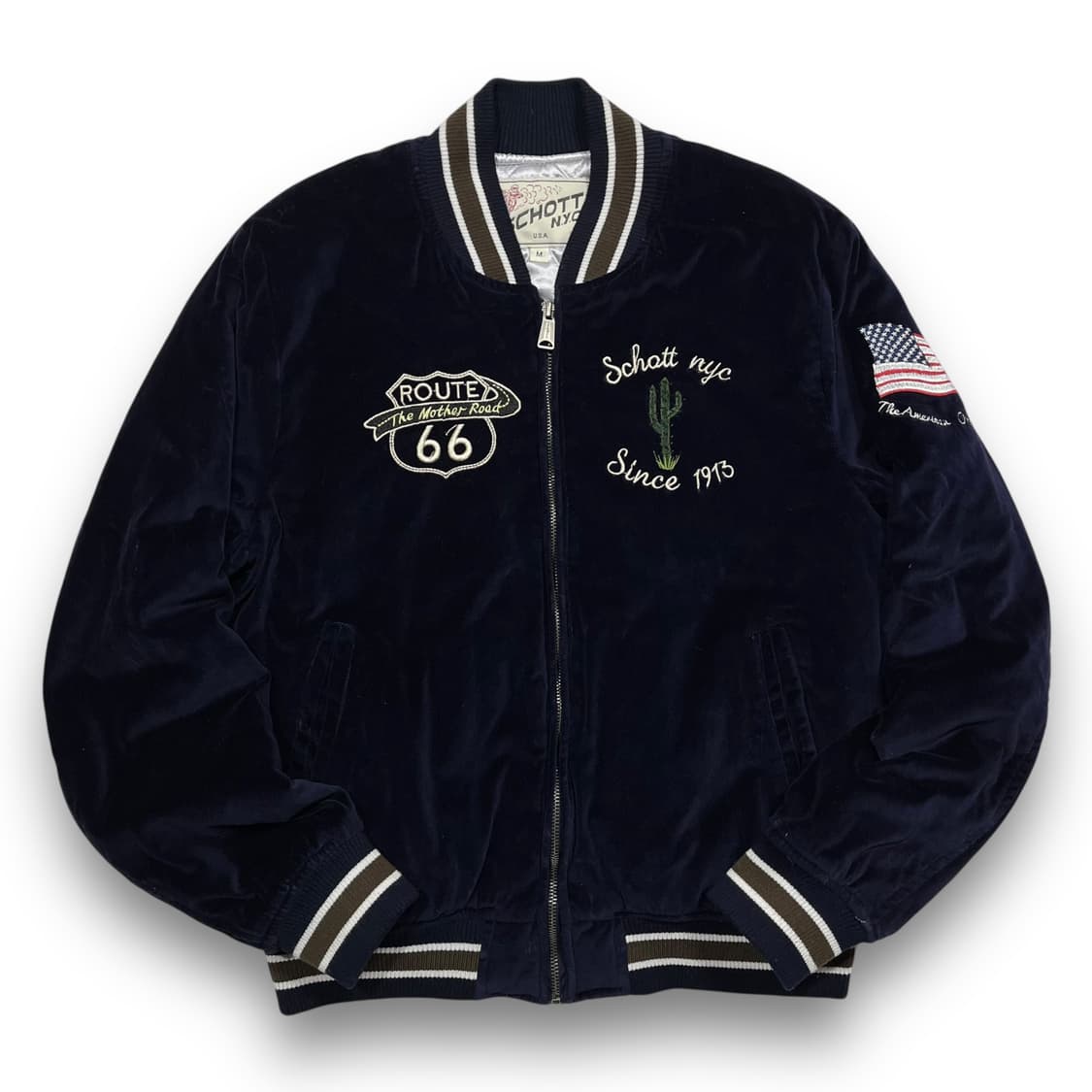 Schott Route66 벨벳 수베니어 Ma-1 자켓 상품이미지1