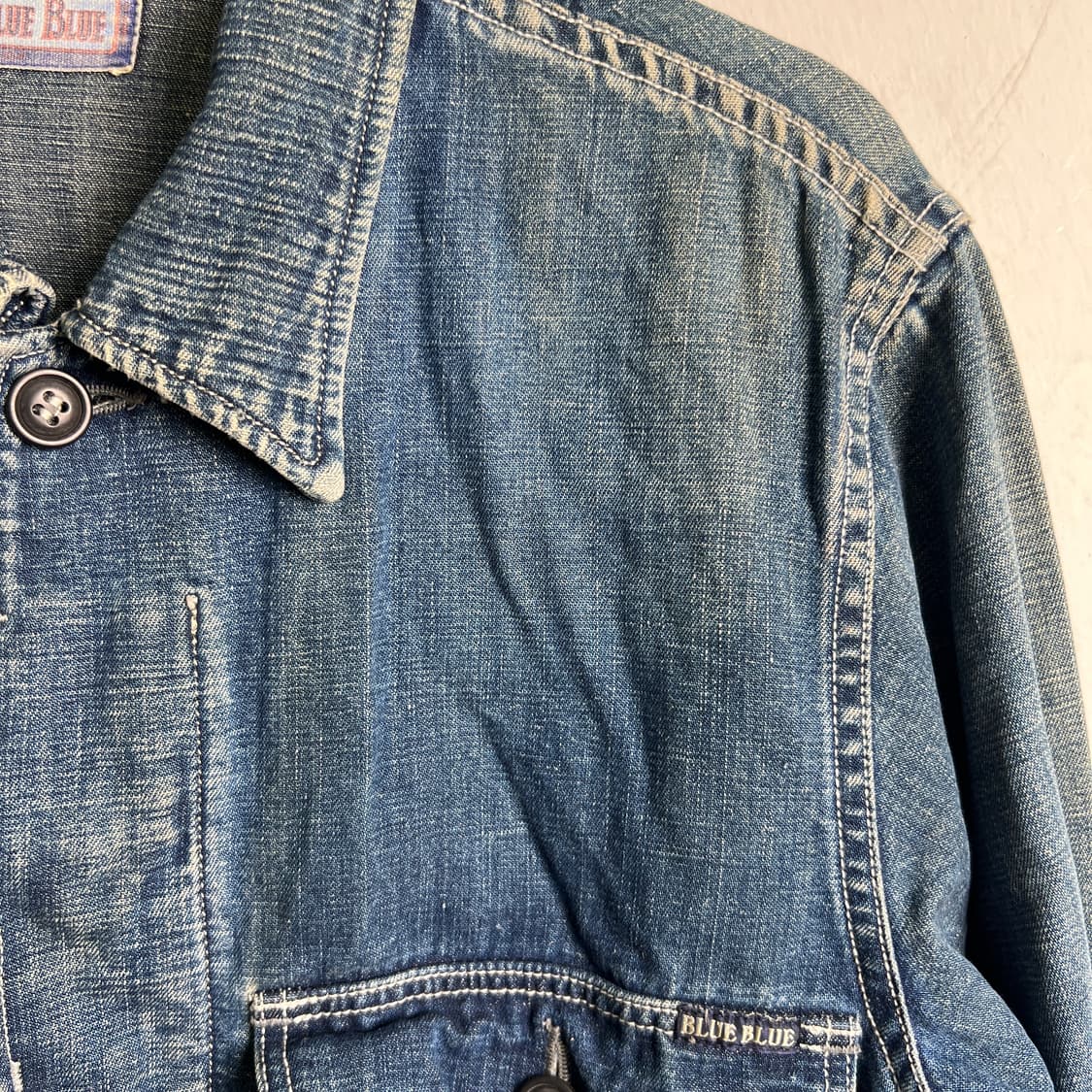 Blue Blue 블루블루재팬 라이트 데님 릴렉스 커버올 자켓 상품이미지9