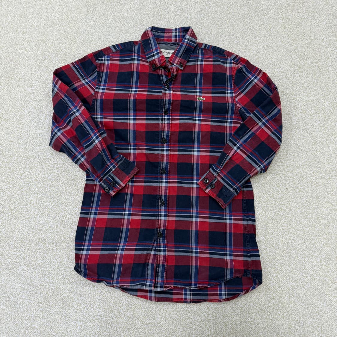 [38] 라코스테 슬림핏 체크셔츠 0115T1 상품이미지1