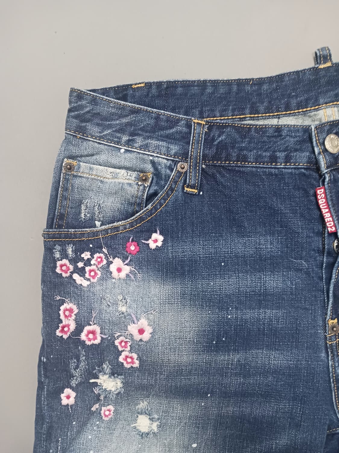 [34] 디스퀘어드2 플라워자수 데님 쇼츠 청반바지 상품이미지2