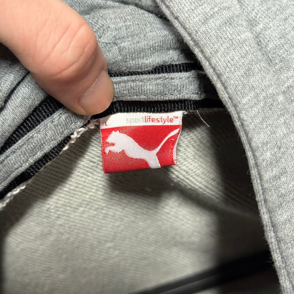 푸마 엘보 패치 디테일 멜란지 그레이 집업 후디 상품이미지6