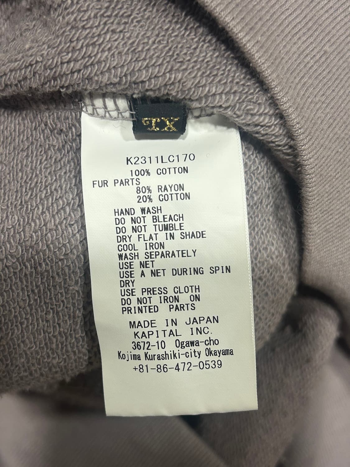 캐피탈 퍼 그리즐리 스웻셔츠 맨투맨 상품이미지2