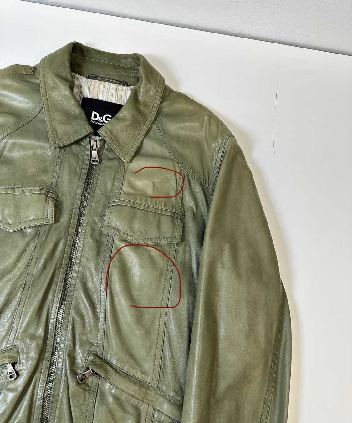 54)돌체앤가바나 램스킨 자켓 (olive green) 상품이미지6