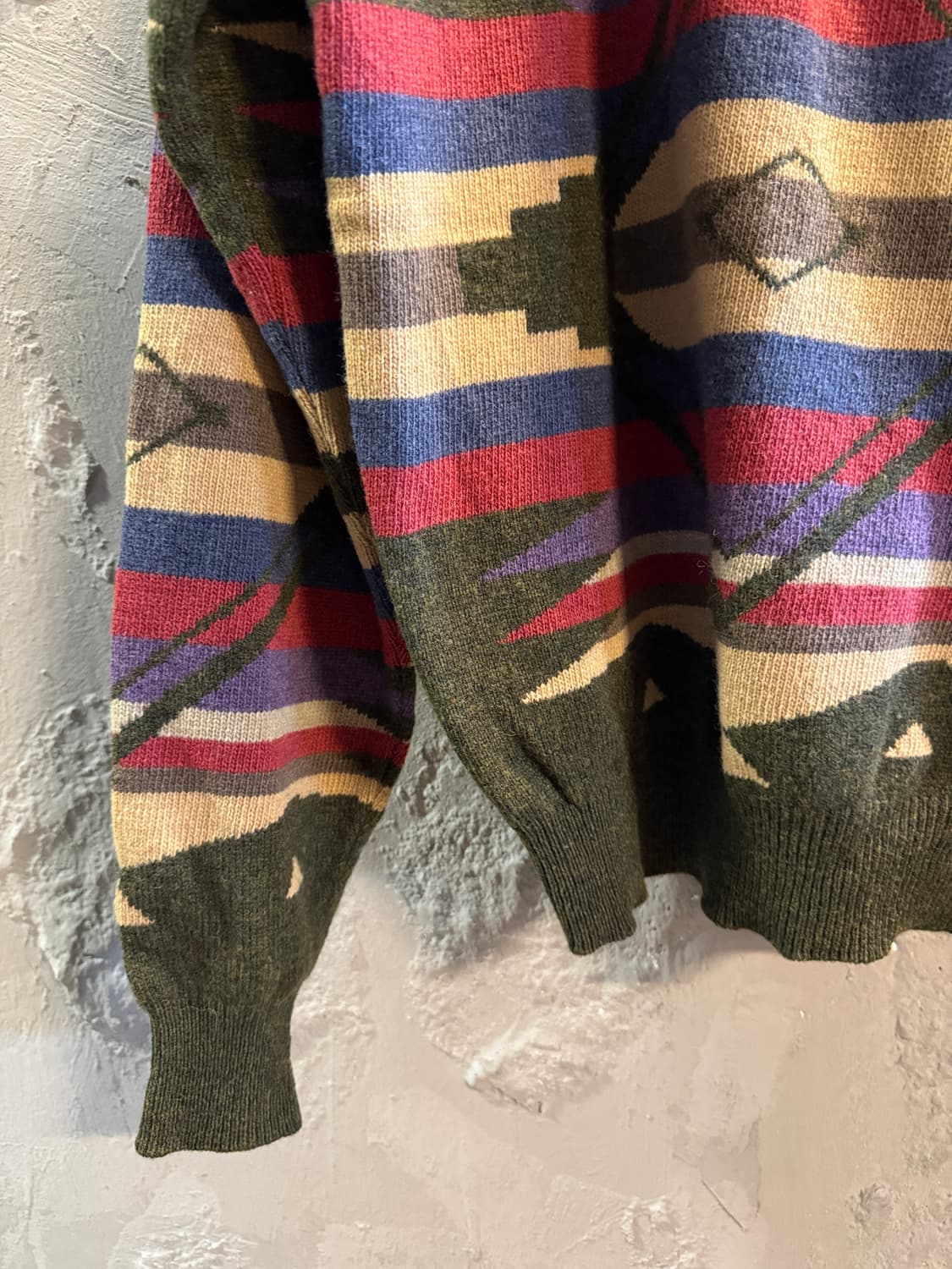 노티카 NAUTICA 빈티지 에스닉 패턴 니트 올리브 S/P 상품이미지3