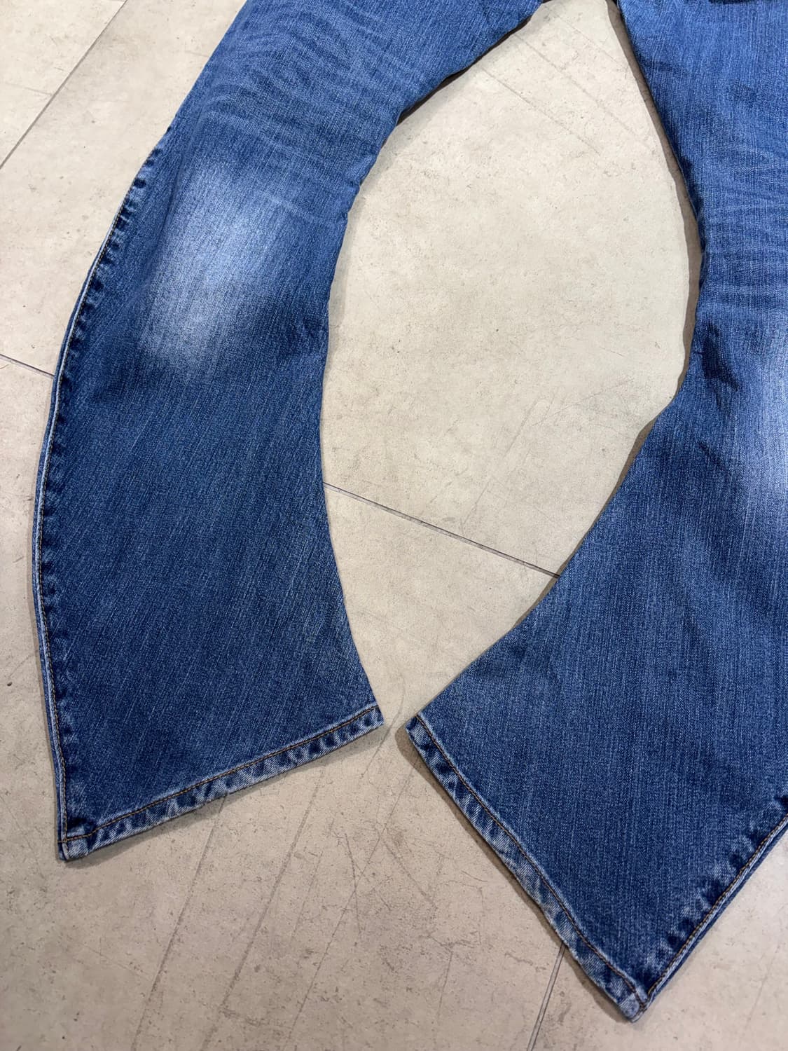 ppfm 락 펑크 패치워크 커브드 데님 팬츠 상품이미지7