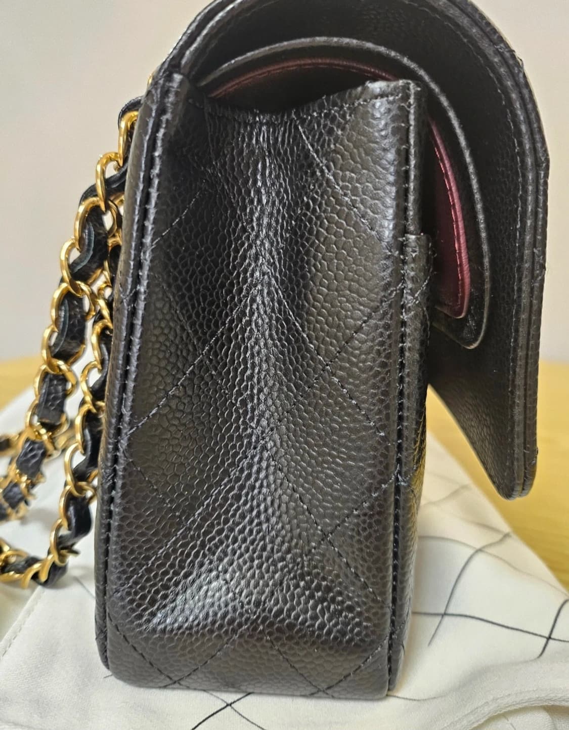 (정품)샤넬 클래식 캐비어 플랩백 캐비어 금장 상품이미지10