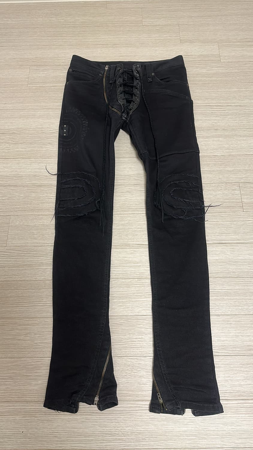 If six was nine lace up denim 상품이미지1