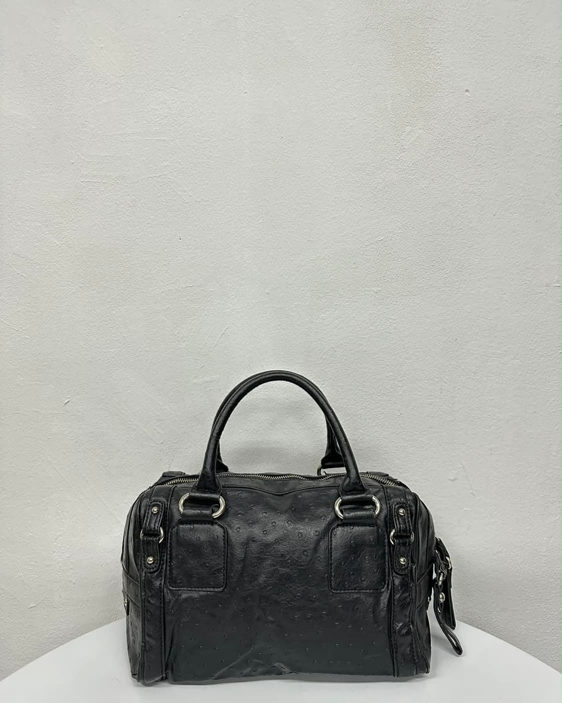 게스 Y2K 오스트리치 엠보 가죽 보스톤 숄더 & 토트백 상품이미지4