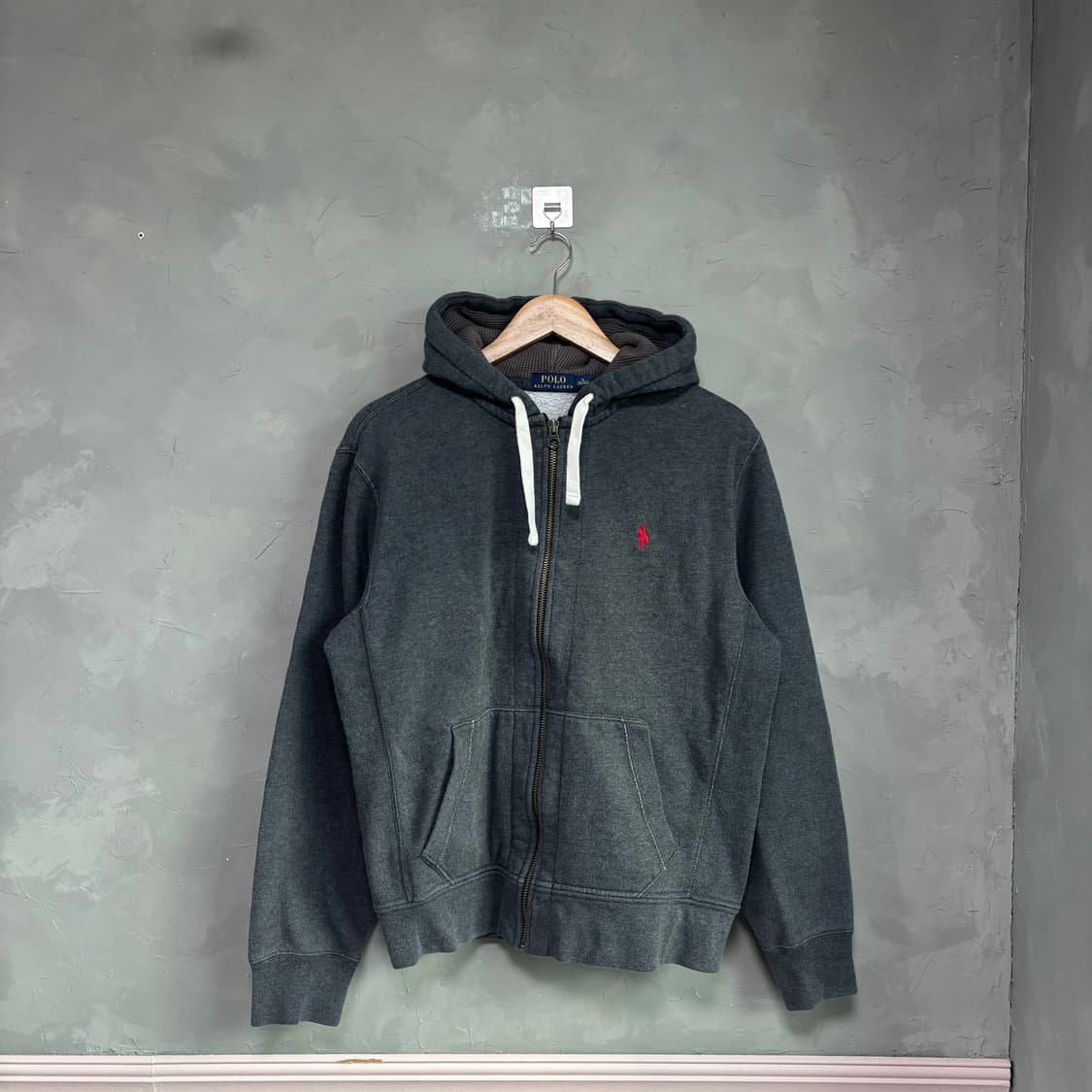폴로 랄프로렌 써멀 후드집업 그레이 상품이미지1