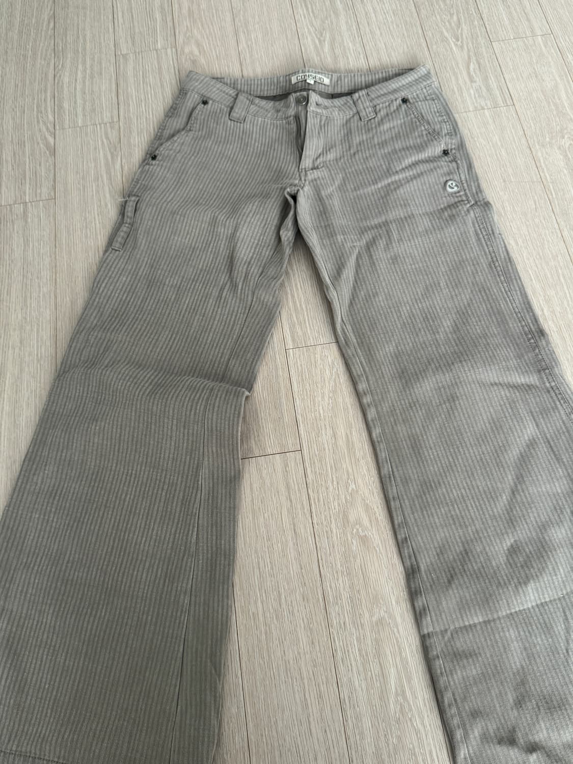 코이세이오 스트라이프 로우라이즈 팬츠 베이지 1 상품이미지2