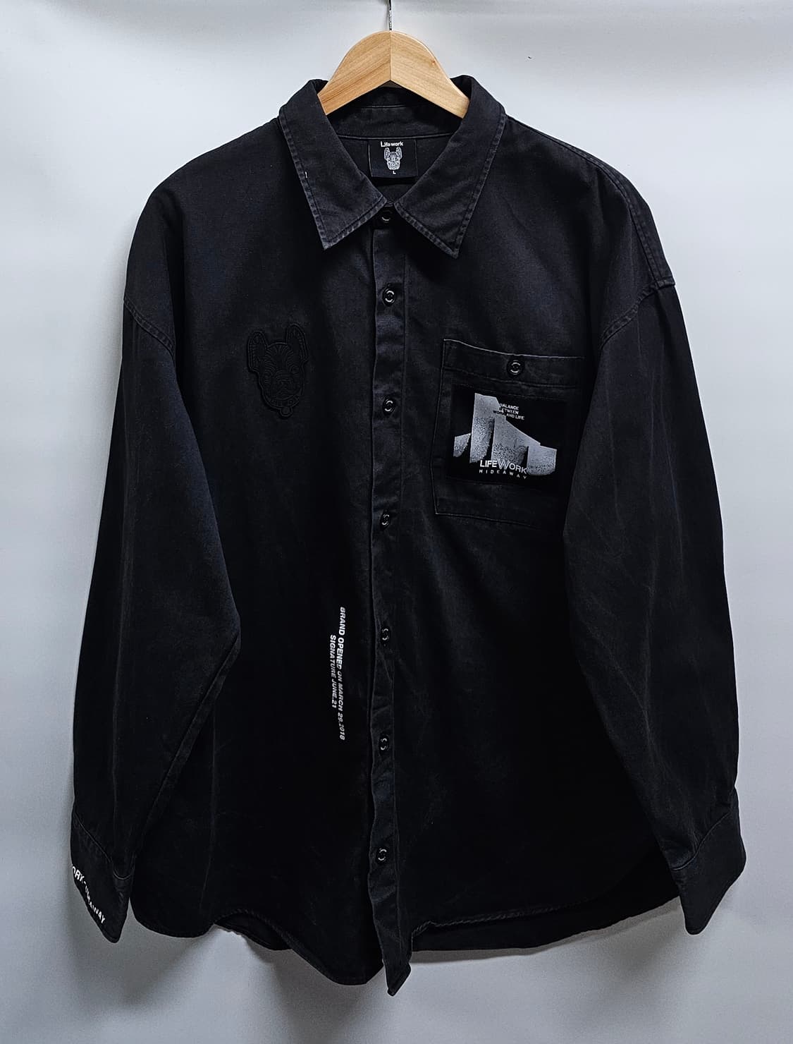 라이프워크 워싱 데님셔츠 L 상품이미지1