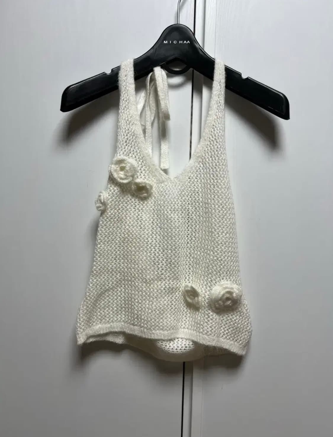 sinoon 시눈 플라워 홀터넥 니트 베스트 조끼 상품이미지2