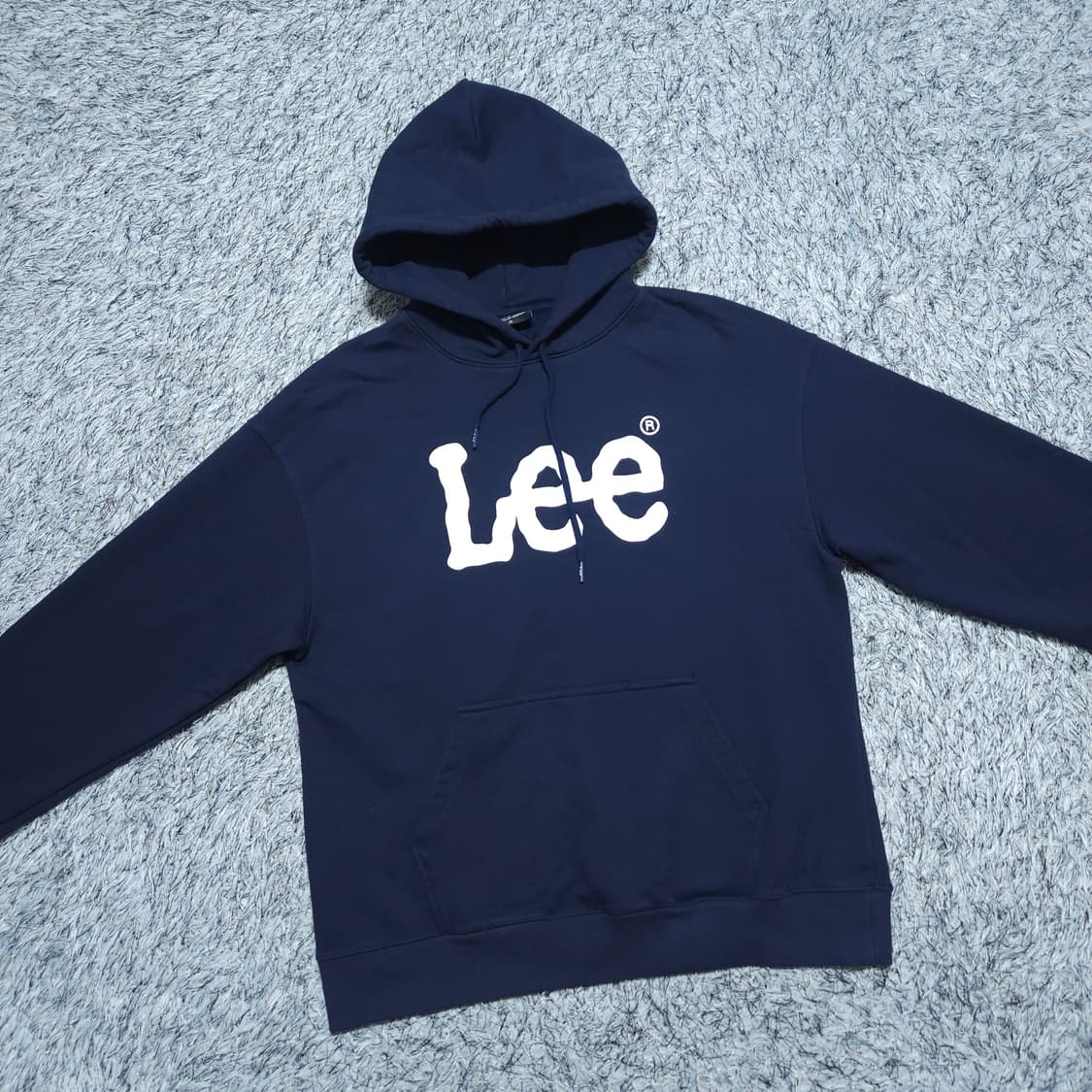 Lee) M 남자 네이비 오버핏 후드티셔츠 / 왕눈이샵 상품이미지2