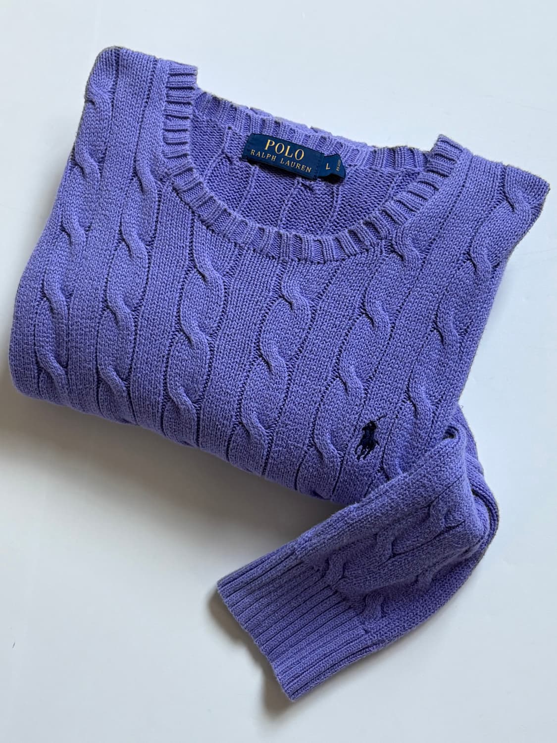 Polo 폴로랄프로렌 신형라벨 퍼플 케이블 니트 상품이미지1