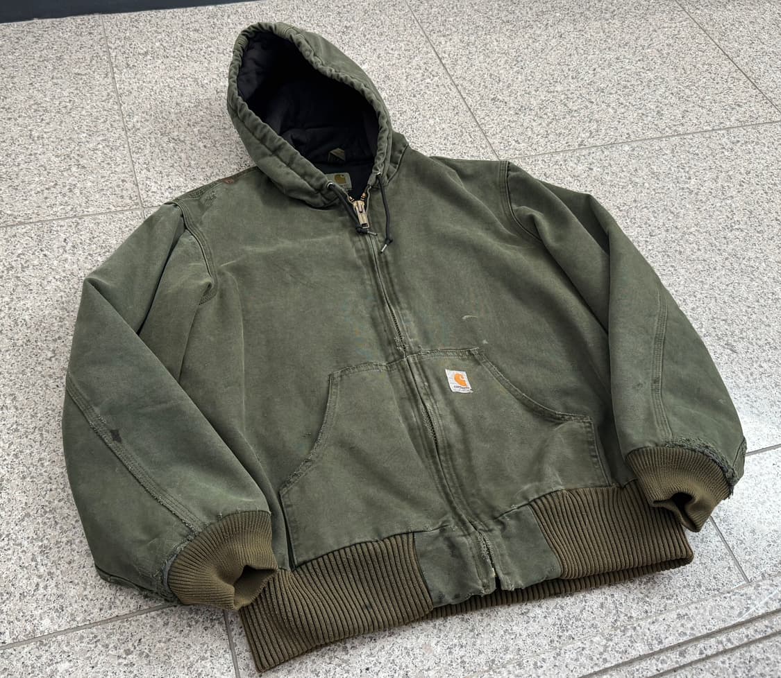 [M] 칼하트 j130-211 후드 집업 자켓 카키 그린 상품이미지1