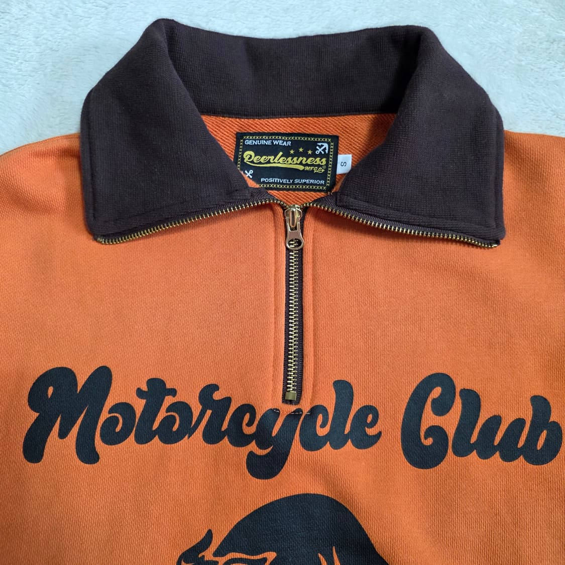 (S)PEERLESSNESS 와이어트 쿼터 풀오버 맨투맨 오렌지 상품이미지2