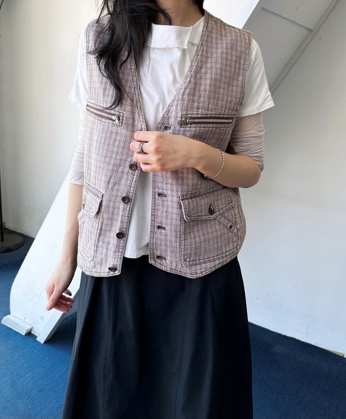 Dry cotton fabric work design vest 상품이미지6