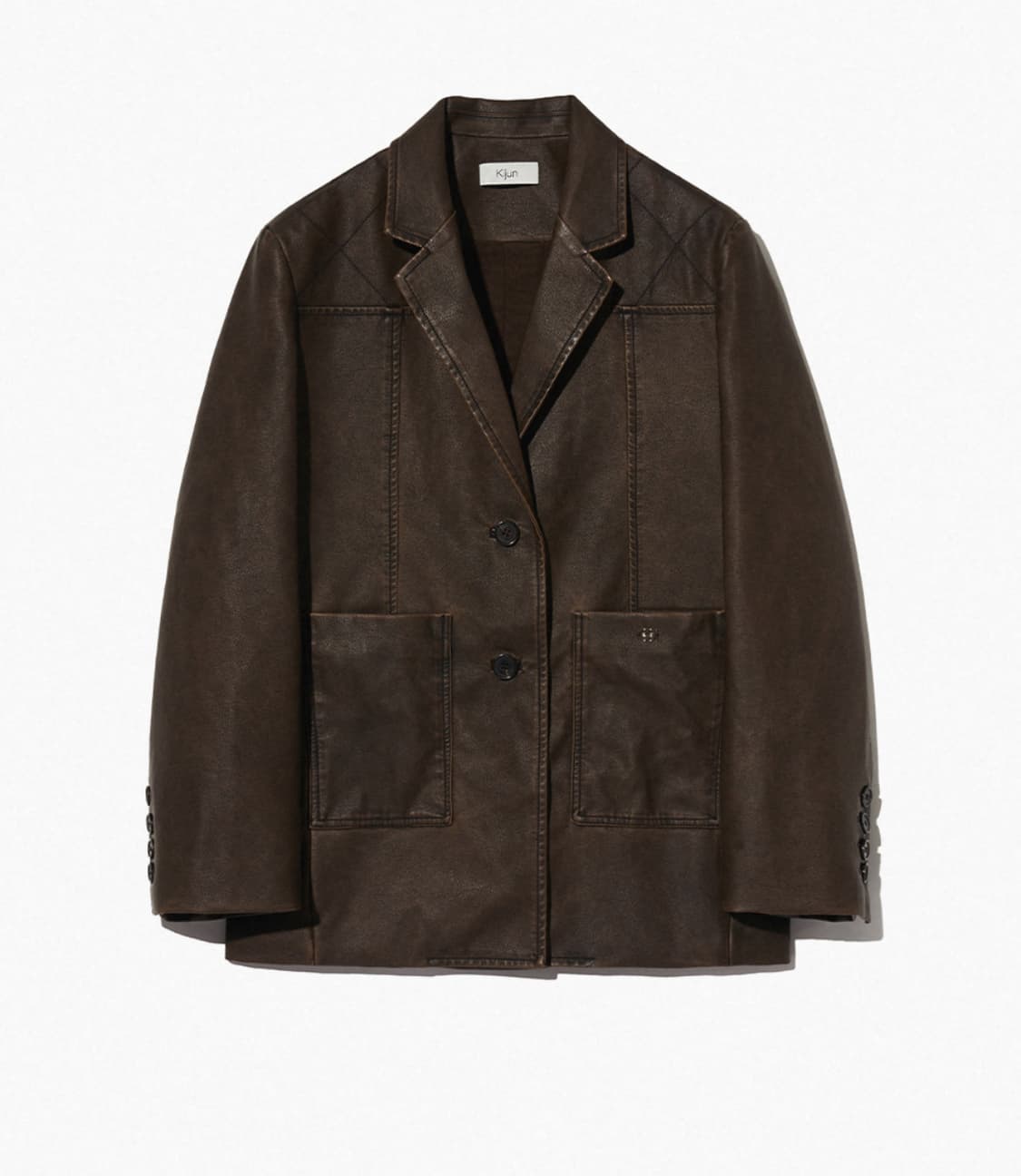 Kijun 에코 레더 자켓 다크 브라운 M 상품이미지1