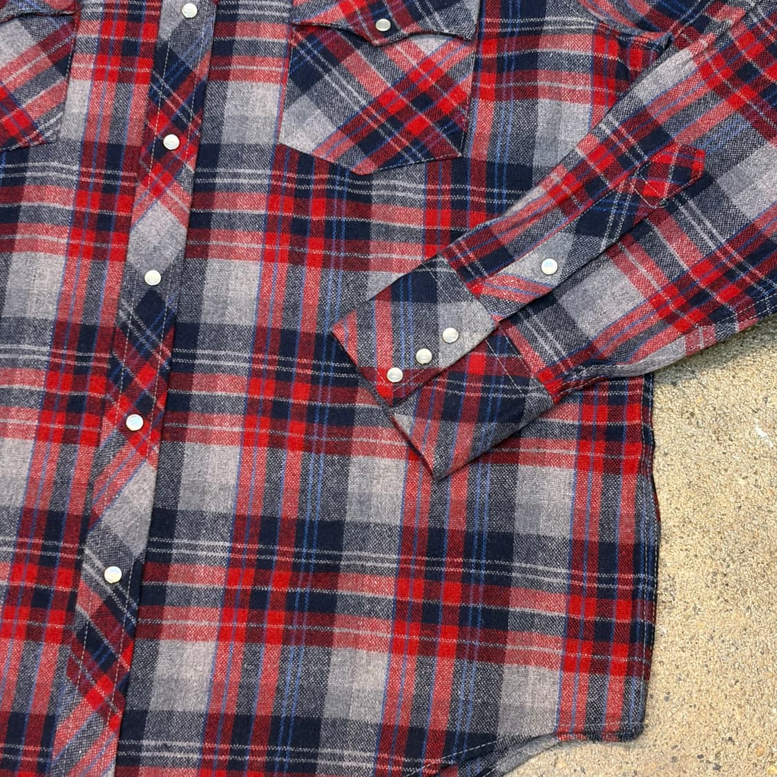 90s Made in Korea 생산 미국 빈티지 울 체크셔츠  상품이미지4