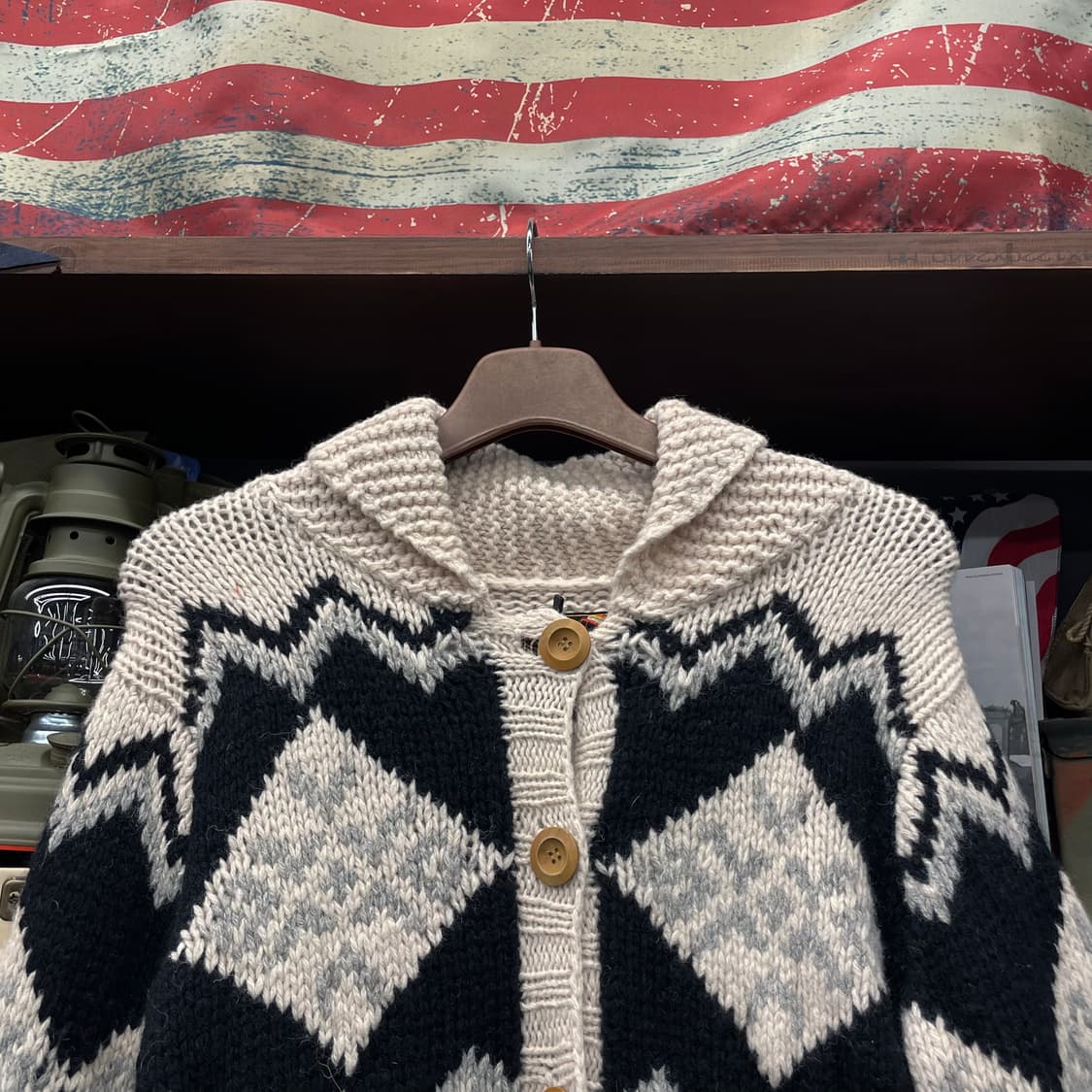 Rosebud JPN 빈티지 멀티 패턴 코위찬 가디건 니트 상품이미지3