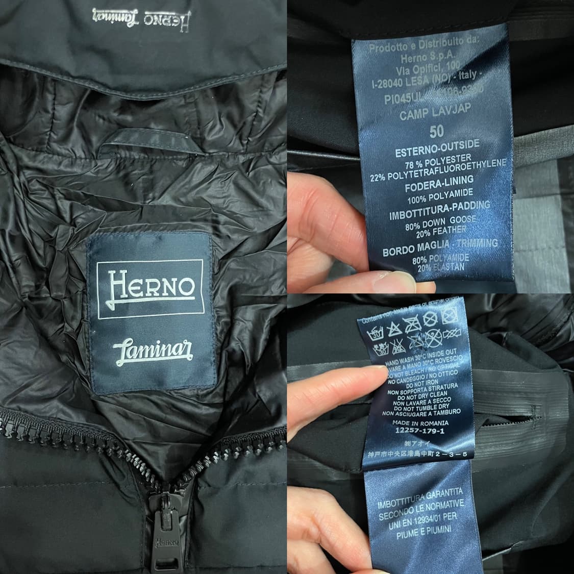 에르노 라미나르 고어 윈드스토퍼 구스 다운 아노락 패딩 자켓 블랙 상품이미지7