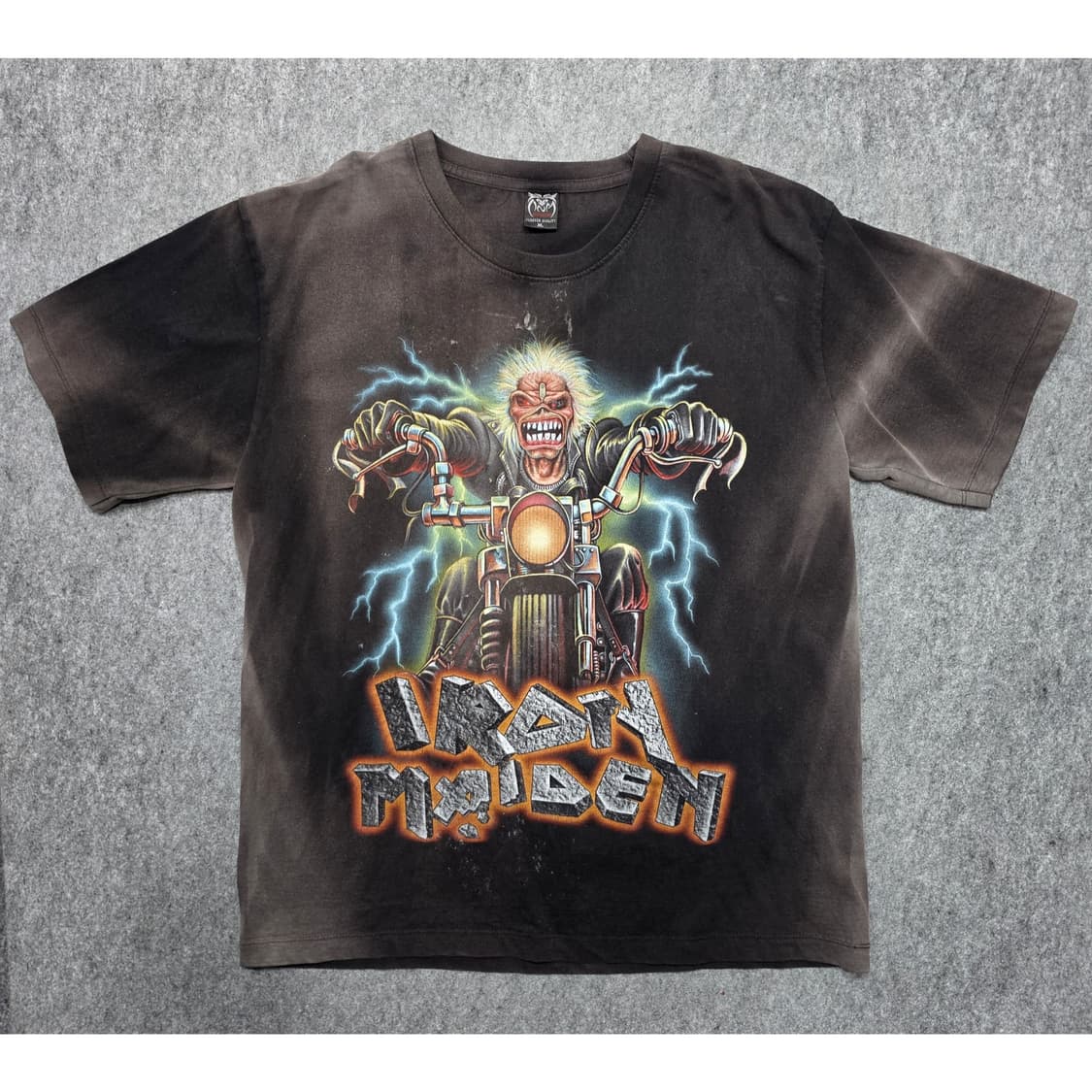 락볼루션 아이언 메이든 바이크 라이더 워시드 페이드 락티 반팔티 XL 상품이미지1