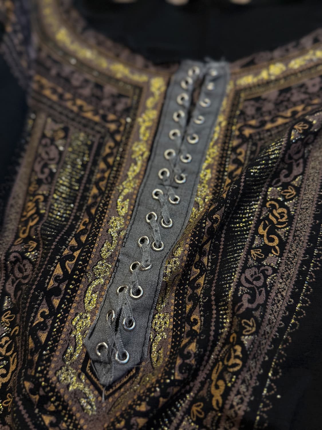 Glitter Embroidered Lace-Up Top 0028 상품이미지6