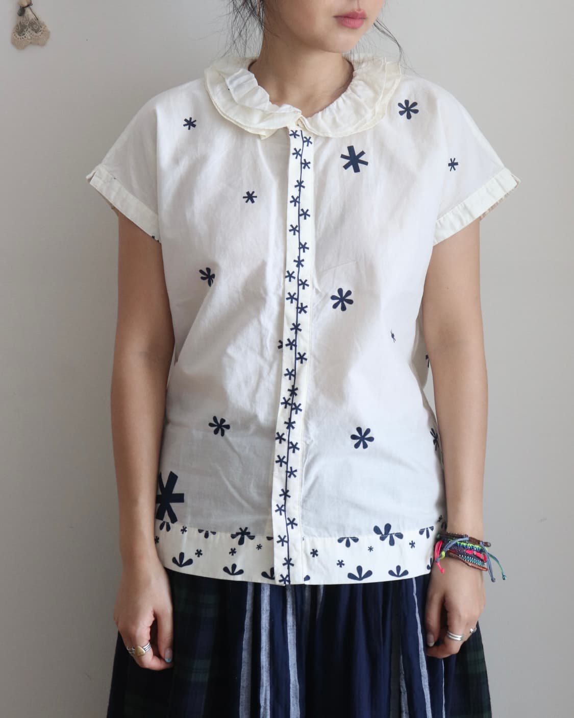 [Beams Boy] Floral Frill Collar Blouse 상품이미지8