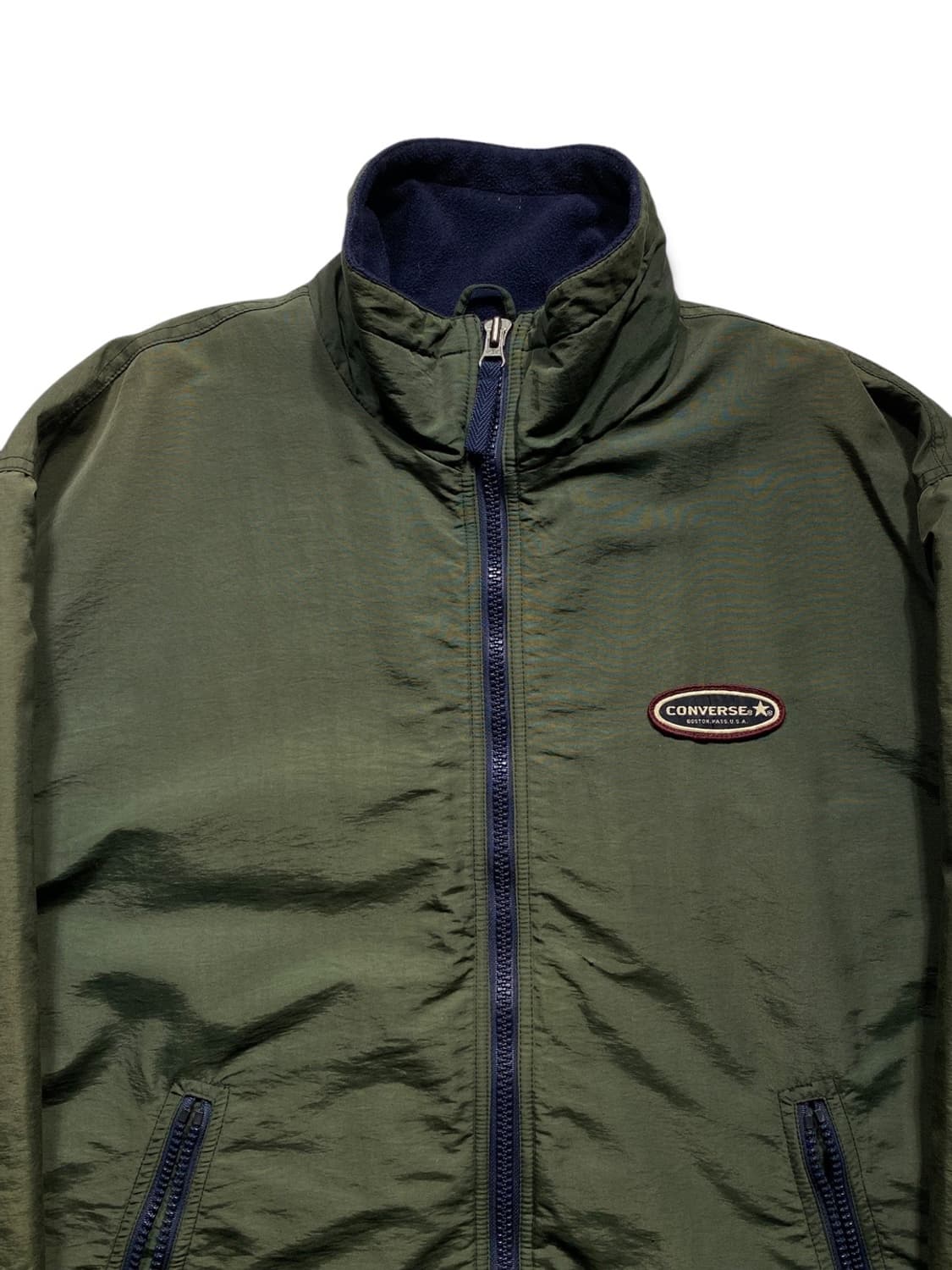 [L-XL] 90s Converse 컨버스 카키 나일론 집업 자켓 상품이미지2