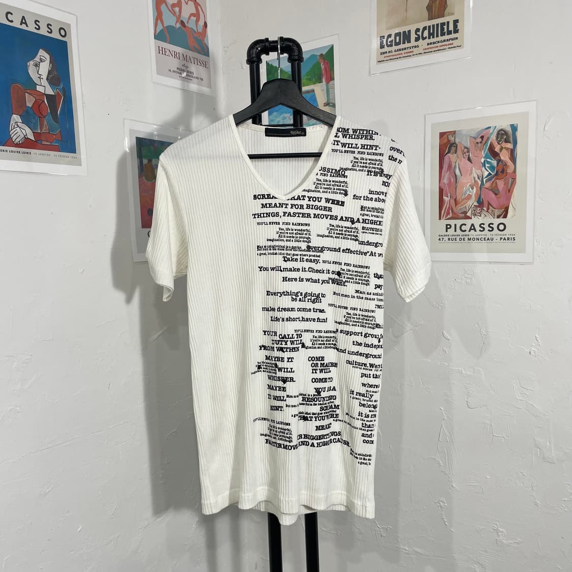 펑크 레터링 브이넥 티셔츠 상품이미지2